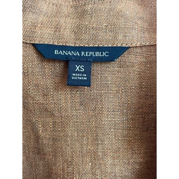 Banana Republic Short Sleeve Utility Linen Maxi Dress Pottery Clay Women's XS - Picture 6 of 9